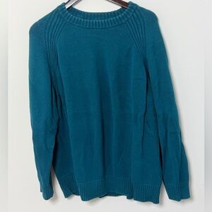Jeanne Pierre Woman Teal Cotton Sweater